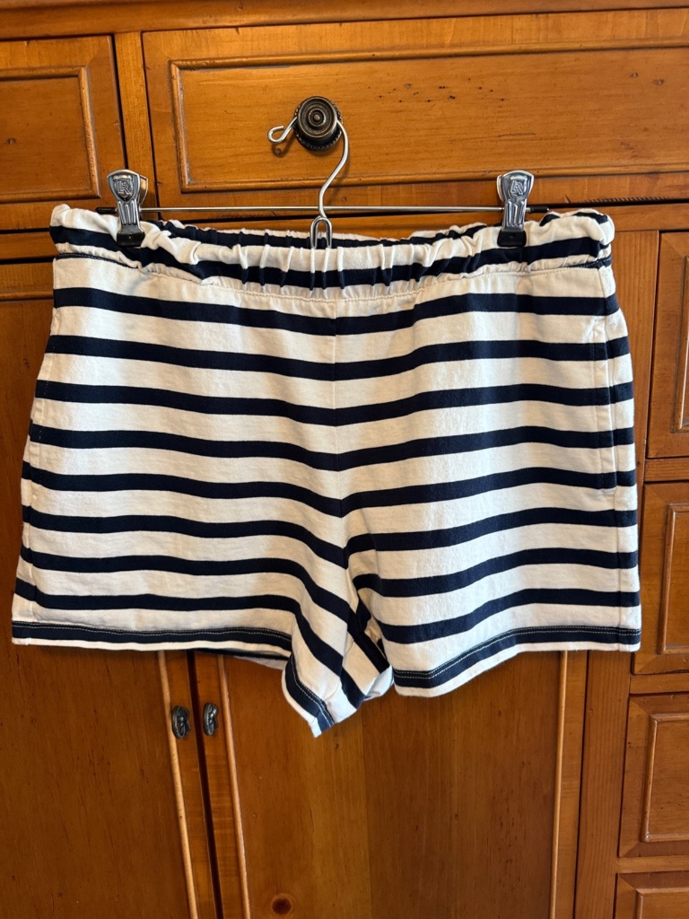 EUC J.Crew Pull-On Mariner Stripe Shorts Medium
